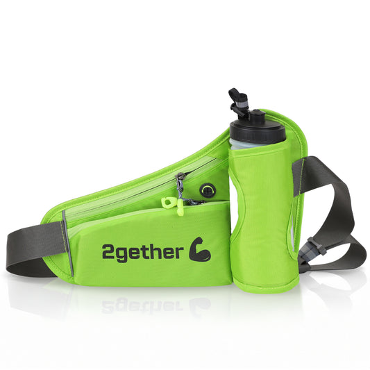 Running Belt Hydration Waist Pack with Water Bottle. (Green)