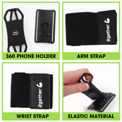 Armband And Wristband 360° Rotatable And Detachable Cell Phone Holder  Fits all 4-8'' Smartphones.